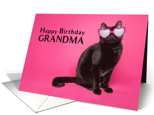 Happy Birthday Grandma Cute Cat in Sunglasses card (1530762)