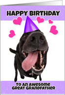 Happy Birthday Great Grandfather Funny Black Lab Dog Humor card