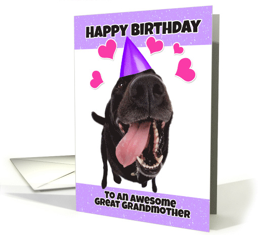 Happy Birthday Great Grandmother Funny Black Lab Dog Humor card