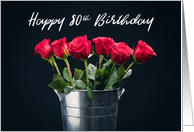 Happy Birthday 80th Birthday Bucket of Roses card