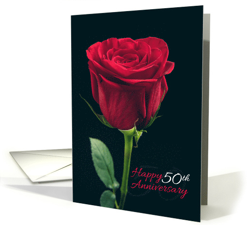 Happy 50th Anniversary Red Rose card (1533678)