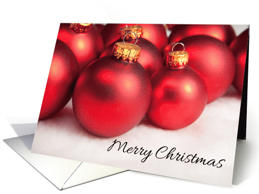 Merry Christmas Red Glass Tree Ornaments card (1533704)