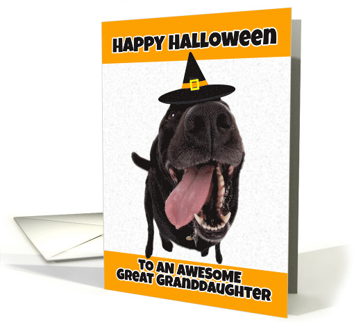 Happy Halloween to an Awesome Great Granddaughter Cute Dog Humor card