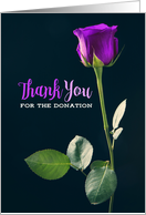 Thank You for the Donation Purple Rose card