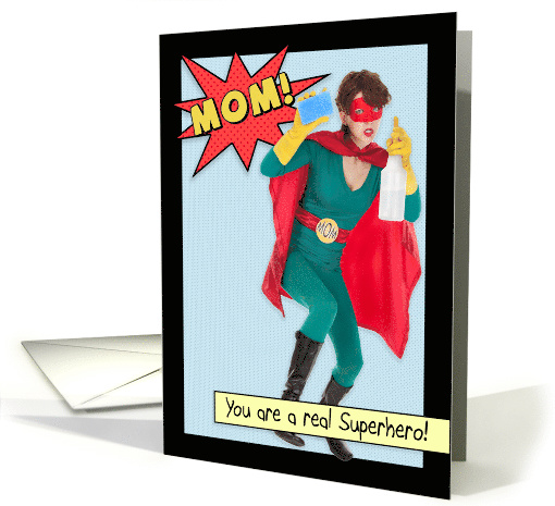 Happy Birthday Mom Superhero Humor card (1537382)