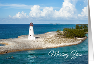 Missing You Bahamas Lighthouse Photograph card