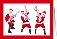 Merry Christmas Santa Playing Blow Up Guitar Humor card