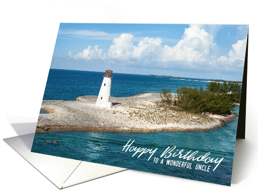 Happy Birthday Uncle Bahamas Lighthouse Photograph card (1539402)