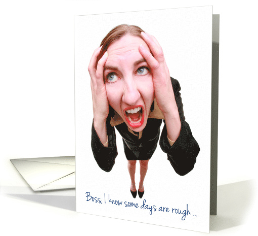 Happy Boss's Day Some Days are Rough Female Boss Humor card (1540368)