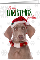 Merry Christmas Brother Weimaraner Dog Humor card