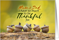 Happy Thanksgiving Mom and Dad Fall Acorns card