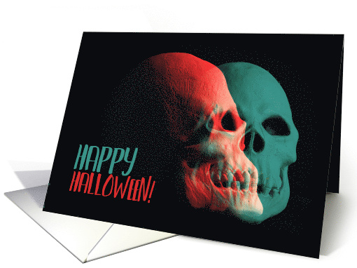 Happy Halloween For Anyone Creepy Skulls card (1542902)
