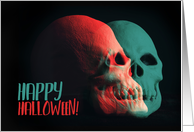 Happy Halloween For Anyone Creepy Skulls card