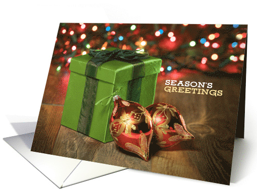 Season's Greetings For Anyone Festive Present and Decorations card