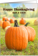 Happy Thanksgiving Aunt and Uncle Pumpkin Patch card