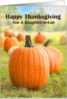 Happy Thanksgiving to Son & Daughter-in-Law Pumpkin Patch card