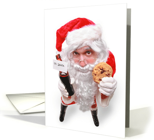 Merry Christmas Beer and Cookies for Santa Humor card (1545912)