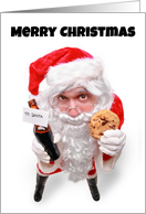 Merry Christmas Beer and Cookies for Santa Humor card