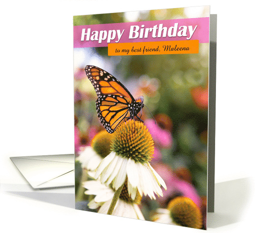Happy Birthday Custon Name Beautiful Butterfly Photograph card