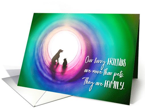 Pet Loss Sympathy Cat and Dog in Colorful Tunnel card (1547590)