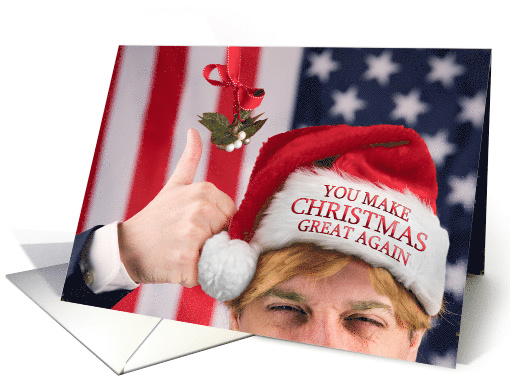 Merry Christmas For Anyone Trump in Santa Hat Humor card (1548064)