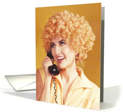 Hello It's Been a While 70's Woman Humor card (1548568)