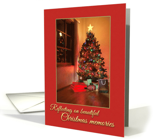 Merry Christmas Reflecting on Memories Christmas Tree card (1548632)