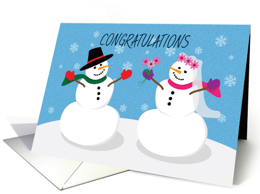 Congratulations Wedding Snowman Couple card (1548806)