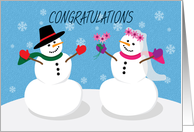 Congratulations Wedding Snowman Couple card