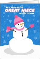 Merry Christmas Great Niece Cute Snowman card