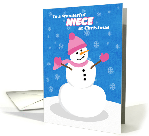 Merry Christmas Niece Cute Snowman card (1549732)