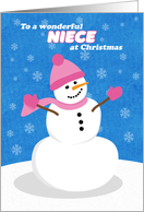 Merry Christmas Niece Cute Snowman card