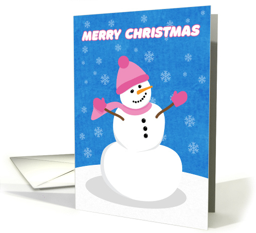 Merry Christmas to Anyone Cute Feminine Snowman card (1549736)