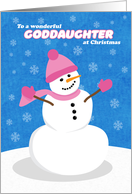 Merry Christmas God Daughter Cute Snow Girl card