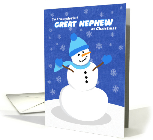 Merry Christmas Great Nephew Snowman in Blue card (1549814)