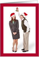 Merry Christmas To Anyone Couple Under Mistletoe Humor card