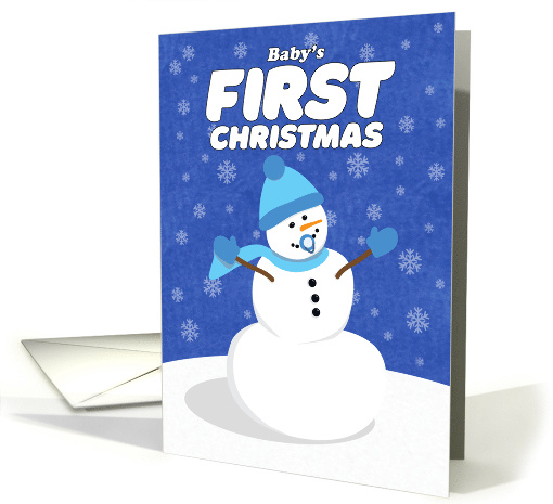 Merry Christmas Baby Boy's First Cute Snowman card (1549946)