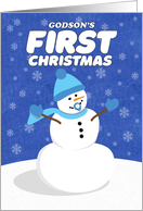 Merry Christmas Godson’s First Cute Snowman card
