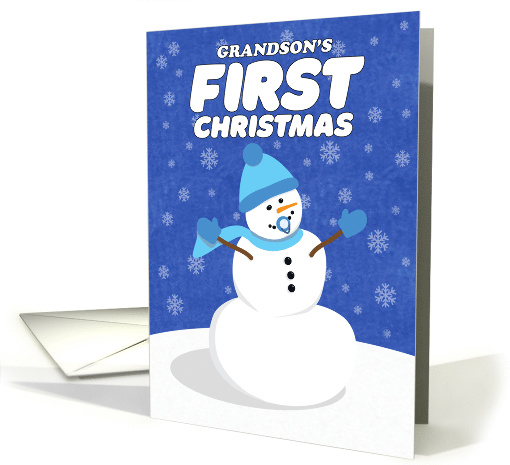 Merry Christmas Grandson's First Cute Snowman card (1550534)