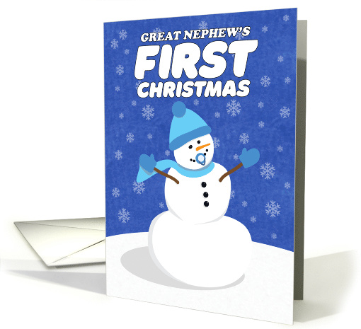 Merry Christmas Great Nephew's First Cute Snowman card (1550538)