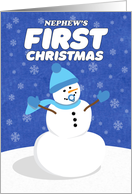 Merry Christmas Nephew’s First Cute Snowman card