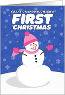 Merry Christmas Great Granddaughter’s First Cute Snowman card