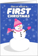 Merry Christmas Great Niece’s First Cute Snowman card