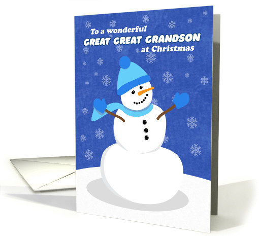 Merry Christmas Great Great Grandson Cute Snowman card (1550908)