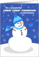 Merry Christmas Great Great Grandson Cute Snowman card