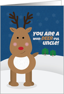 Merry Christmas Uncle Cute Reindeer card