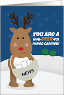 Merry Christmas Paper Carrier Cute Reindeer card