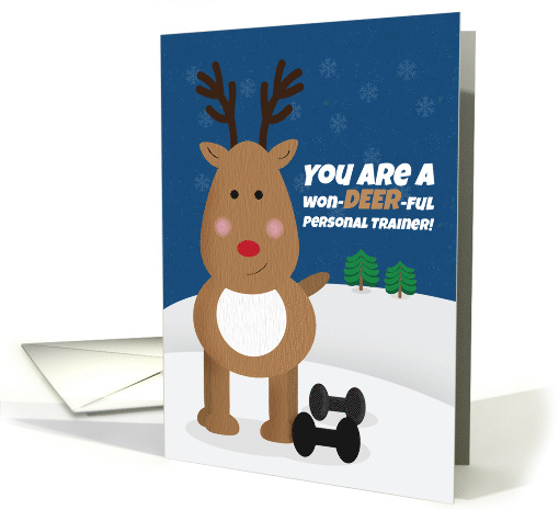 Merry Christmas Personal Trainer Cute Reindeer card (1551256)