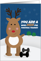 Merry Christmas Personal Trainer Cute Reindeer card