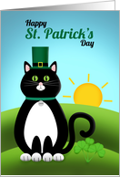 Happy St. Patrick’s Day For Anyone Lucky Cat in Green Hat card